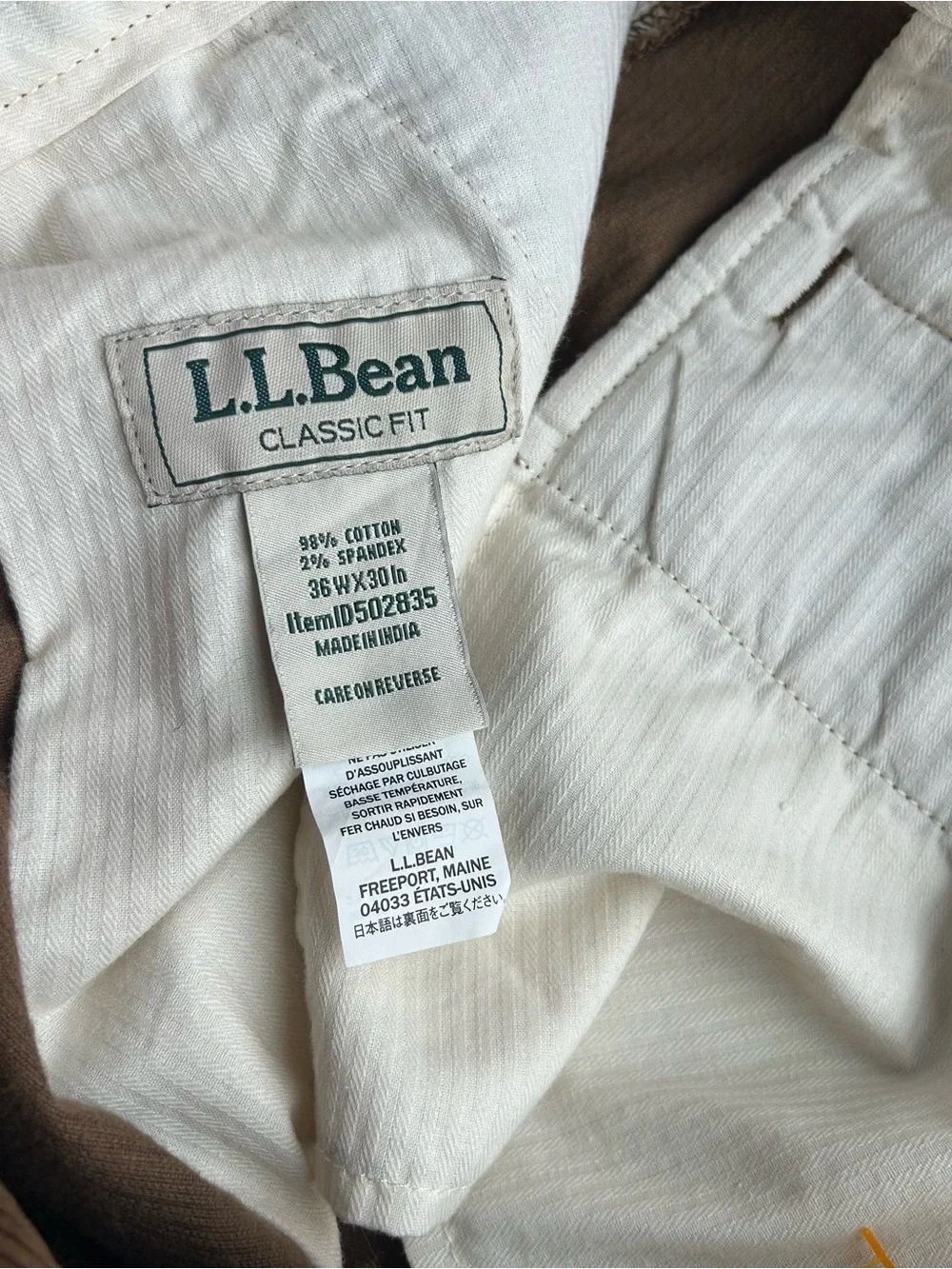 Classic L.L. Bean Men's Brown Corduroy Pants Sz 36x30 Causal Outdoor Y2K